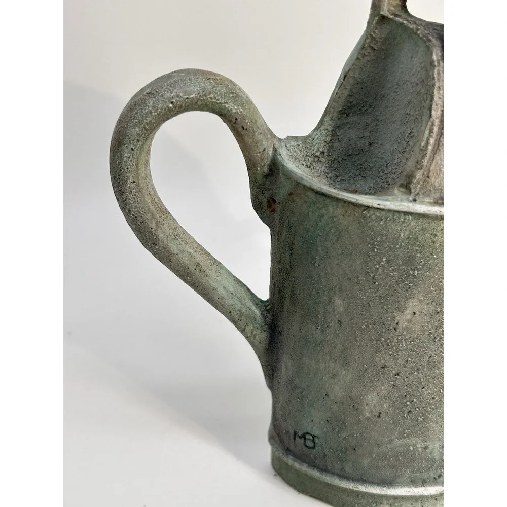 Vintage Marjolein Bastin Cast Iron Green Watering Can Doorstop 6.5